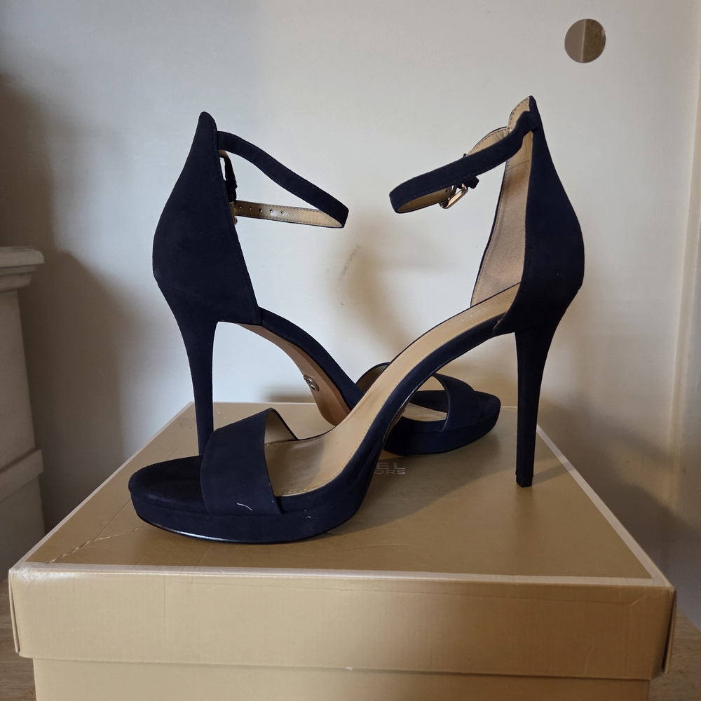 Chic Blue Suede Stiletto Heels